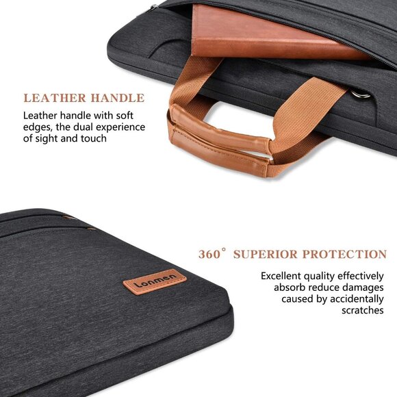 Laptop Shoulder Bag,Computer Sleeve Carrying Case for 15 inch MacBook Pro 2019 - Picture 3 of 6